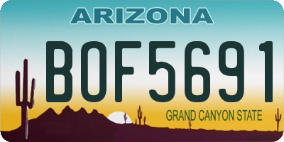 AZ license plate BOF5691