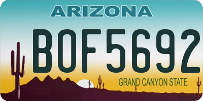 AZ license plate BOF5692