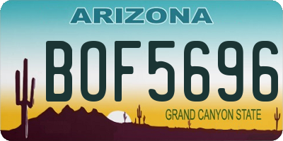 AZ license plate BOF5696