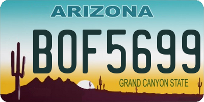 AZ license plate BOF5699