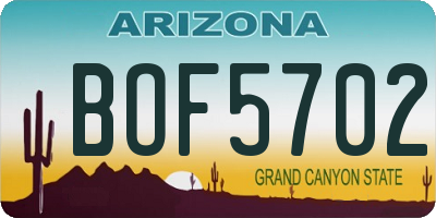 AZ license plate BOF5702