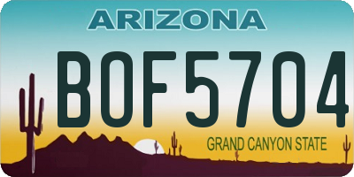 AZ license plate BOF5704