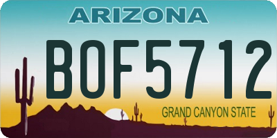 AZ license plate BOF5712