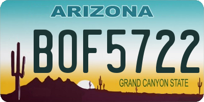 AZ license plate BOF5722