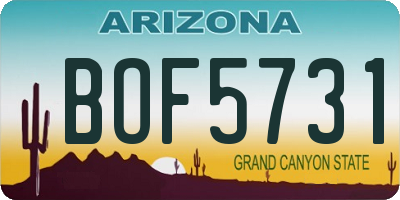 AZ license plate BOF5731