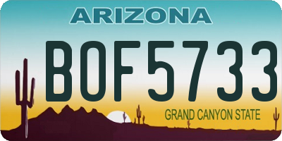 AZ license plate BOF5733