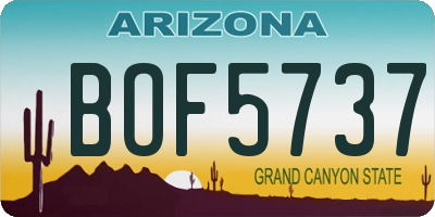 AZ license plate BOF5737