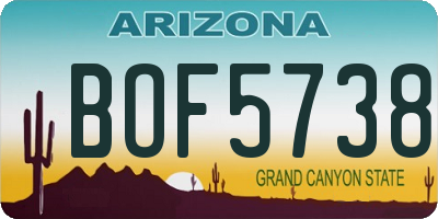 AZ license plate BOF5738