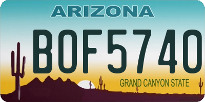 AZ license plate BOF5740