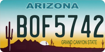 AZ license plate BOF5742