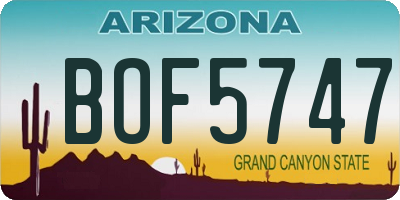 AZ license plate BOF5747