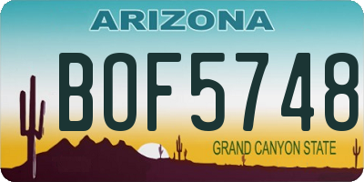 AZ license plate BOF5748
