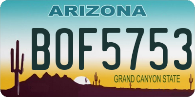 AZ license plate BOF5753