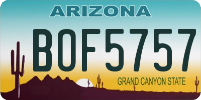 AZ license plate BOF5757