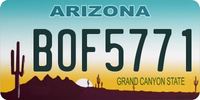 AZ license plate BOF5771