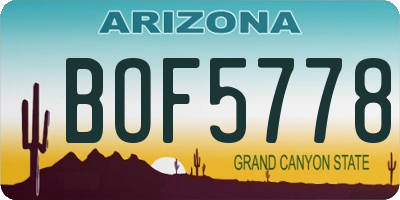 AZ license plate BOF5778