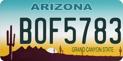 AZ license plate BOF5783