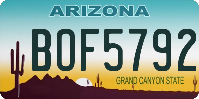 AZ license plate BOF5792