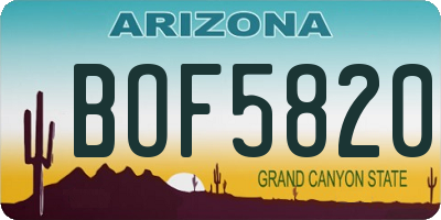 AZ license plate BOF5820