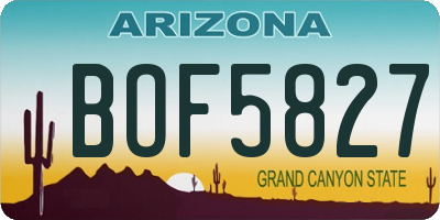 AZ license plate BOF5827