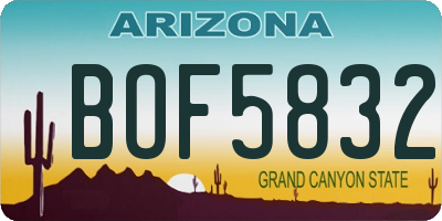 AZ license plate BOF5832