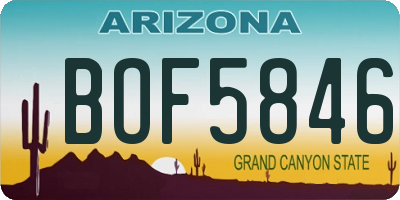 AZ license plate BOF5846