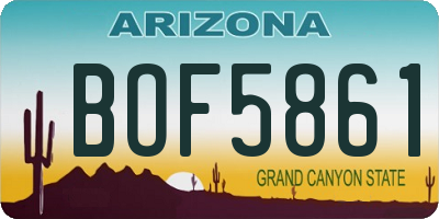 AZ license plate BOF5861
