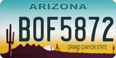 AZ license plate BOF5872