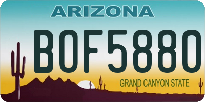 AZ license plate BOF5880