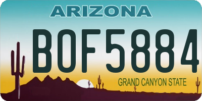 AZ license plate BOF5884