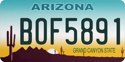 AZ license plate BOF5891
