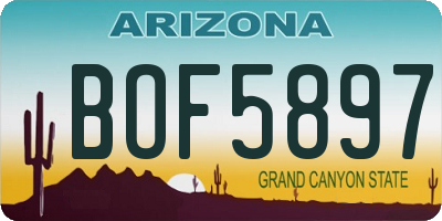 AZ license plate BOF5897