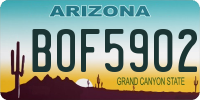 AZ license plate BOF5902