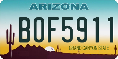 AZ license plate BOF5911