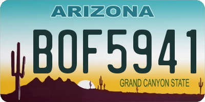 AZ license plate BOF5941