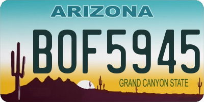 AZ license plate BOF5945