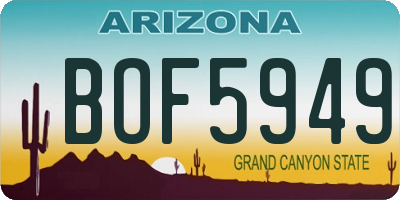 AZ license plate BOF5949