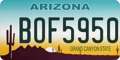 AZ license plate BOF5950