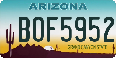 AZ license plate BOF5952