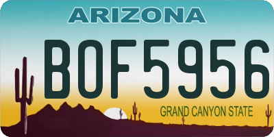 AZ license plate BOF5956