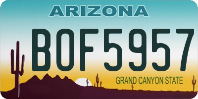AZ license plate BOF5957
