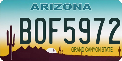 AZ license plate BOF5972