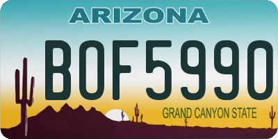 AZ license plate BOF5990
