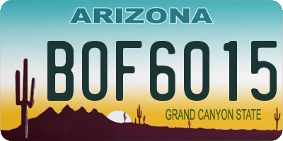 AZ license plate BOF6015