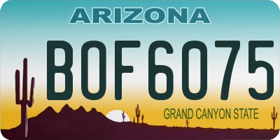 AZ license plate BOF6075