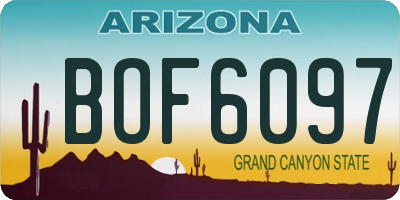 AZ license plate BOF6097