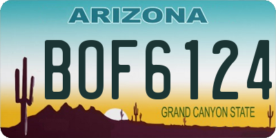 AZ license plate BOF6124