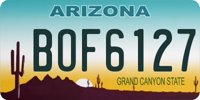 AZ license plate BOF6127