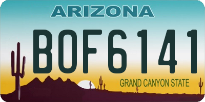 AZ license plate BOF6141