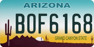 AZ license plate BOF6168